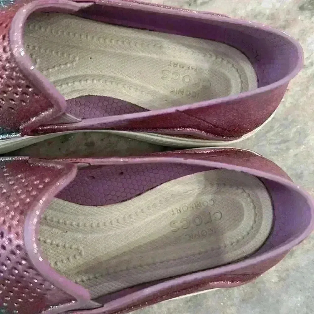 Crocs Girls CitiLane Roka Glitter pink/blue youths slip on shoes size J5 - Picture 6 of 11